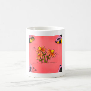 Niedliche Biene und Blume Rosa Frühlingspark Kaffeetasse