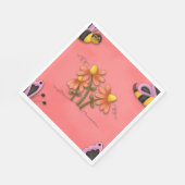 Niedliche Biene und Blume Rosa Frühlingspark Serviette (Ecke)