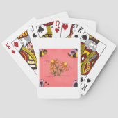 Niedliche Biene und Blume Rosa Frühlingspark Spielkarten (Rückseite)