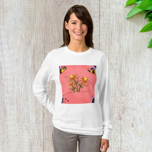 Niedliche Biene und Blume Rosa Frühlingspark T-Shirt