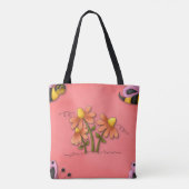 Niedliche Biene und Blume Rosa Frühlingspark Tasche (Rückseite)