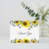 Niedliche Bienen auf Sonnenblumen Kinderdusche Dan Dankeskarte (Stehend Vorderseite)