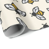 Niedliche Bienen Babys Kinder Kinderzimmer Babydus Geschenkpapier (Rolleneckpunkt)