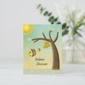 Niedliche Bienen, Bäume und Bienendusche Einladung (Stehend Vorderseite)