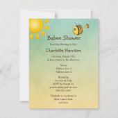 Niedliche Bienen, Bäume und Bienendusche Einladung (Rückseite)