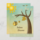 Niedliche Bienen, Bäume und Bienendusche Einladung (Vorne/Hinten)