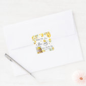 Niedliche Bienen Bienen Biene Floral 1. Geburtstag Quadratischer Aufkleber (Umschlag)