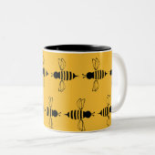 Niedliche Bienen, Bienen, Honigbienen, Honigbienen Zweifarbige Tasse (VorderseiteRechts)