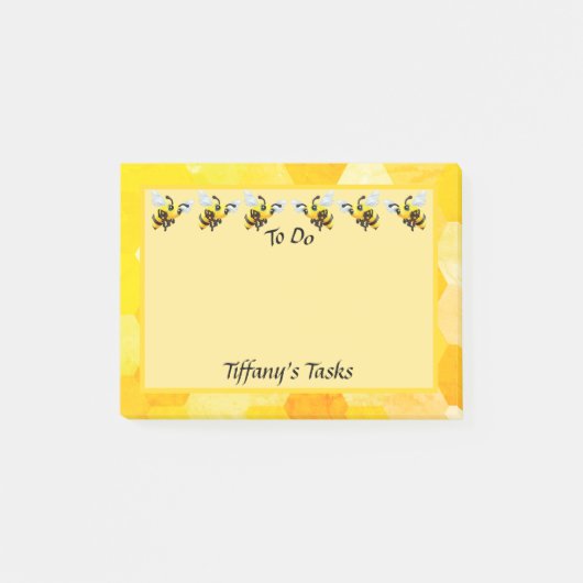 Niedliche Bienen für Personalisierte Post-it Klebezettel (Vorderseite)