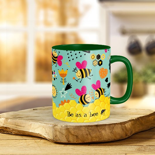 Niedliche Bienen Honigwabenkaffee Tasse