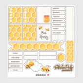 Niedliche Bienen Hummeln Honeycomb Planner Sticker (Blatt)