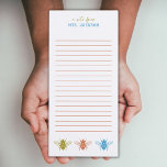 Niedliche Bienen Lehrerin Wertschätzung Personalis Magnetischer Notizblock<br><div class="desc">Dieses niedliche Notizblock ist das ideale Geschenk für Ihren Bienenliebhaber und bietet originelle Kunstwerke einer niedlich gestempelten Hummel! Fügen Sie Ihrem Lehrer den Namen zu diesem personalisierten Notizblock hinzu,  für ein besonderes Geschenk während der Lehrerwertungswoche oder für ein Urlaubsgeschenk!</div>