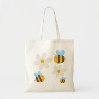 Niedliche Bienen mit weißer Blume Tasche-Beutel Tragetasche