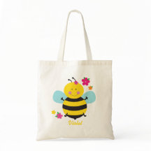 Niedliche Bienen-personalisierte Budget-Tasche