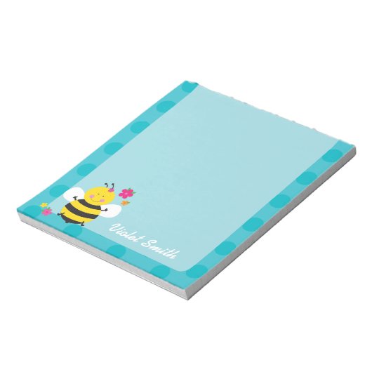 Niedliche Bienen Personalisierte Notepad Notizblock (Rotiert)