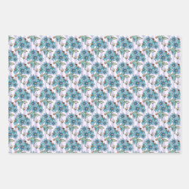 Niedliche Bienen, Schmetterlinge, Blume und Ladybu Geschenkpapier Set