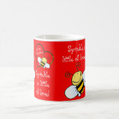 Niedliche Bienen sind mein Valentinrot Kaffeetasse (Mittel)
