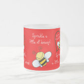 Niedliche Bienen sind mein Valentinrot Mattglastasse (VorderseiteRechts)