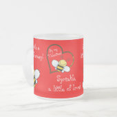 Niedliche Bienen sind mein Valentinrot Mattglastasse (Vorderseite Links)