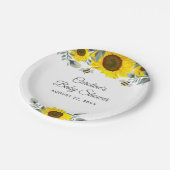 Niedliche Bienen & Sonnenblumen Eucalyptus Baby Du Pappteller (Schrägansicht)