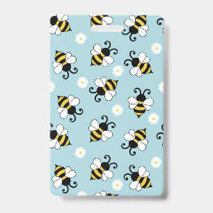Niedliche Bienen und Blume Ausweis