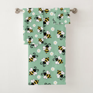 Niedliche Bienen und Blume Badhandtuch Set