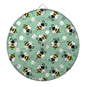 Niedliche Bienen und Blume Dartscheibe