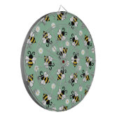 Niedliche Bienen und Blume Dartscheibe (Vorderseite Links)