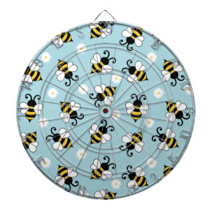Niedliche Bienen und Blume Dartscheibe