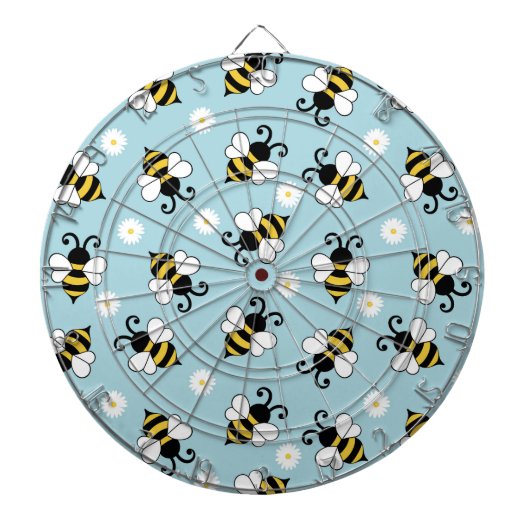 Niedliche Bienen und Blume Dartscheibe (vorne)