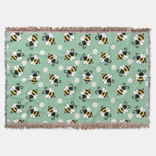Niedliche Bienen und Blume Decke (Vorderseite)