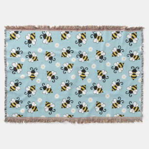 Niedliche Bienen und Blume Decke