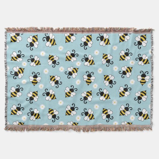 Niedliche Bienen und Blume Decke (Vorderseite)
