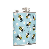 Niedliche Bienen und Blume Flachmann (Rechts)