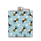 Niedliche Bienen und Blume Flachmann (Rückseite)