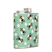 Niedliche Bienen und Blume Flachmann (Rechts)