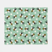 Niedliche Bienen und Blume Fleecedecke (Vorderseite (Horizontal))