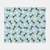 Niedliche Bienen und Blume Fleecedecke (Vorderseite (Horizontal))