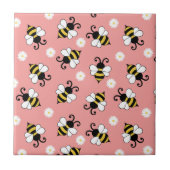 Niedliche Bienen und Blume Fliese (Vorderseite)