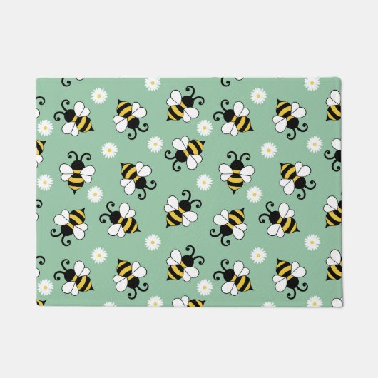 Niedliche Bienen und Blume Fußmatte (Vorderseite)