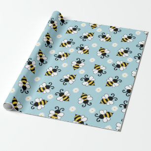 Niedliche Bienen und Blume Geschenkpapier