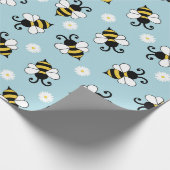 Niedliche Bienen und Blume Geschenkpapier (Ecke)