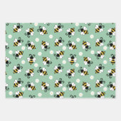 Niedliche Bienen und Blume Geschenkpapier Set (Vorderseite)