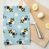 Niedliche Bienen und Blume Geschirrtuch (Viertel Falte)