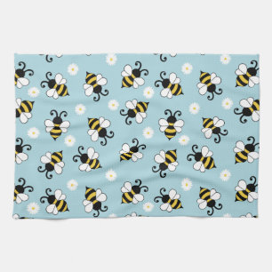 Niedliche Bienen und Blume Geschirrtuch
