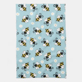 Niedliche Bienen und Blume Geschirrtuch (Vertikal)