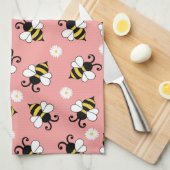 Niedliche Bienen und Blume Geschirrtuch (Viertel Falte)