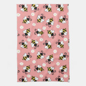 Niedliche Bienen und Blume Geschirrtuch (Vertikal)
