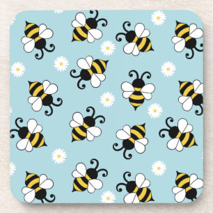 Niedliche Bienen und Blume Getränkeuntersetzer