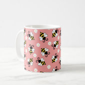 Niedliche Bienen und Blume Kaffeetasse (Vorderseite Links)
